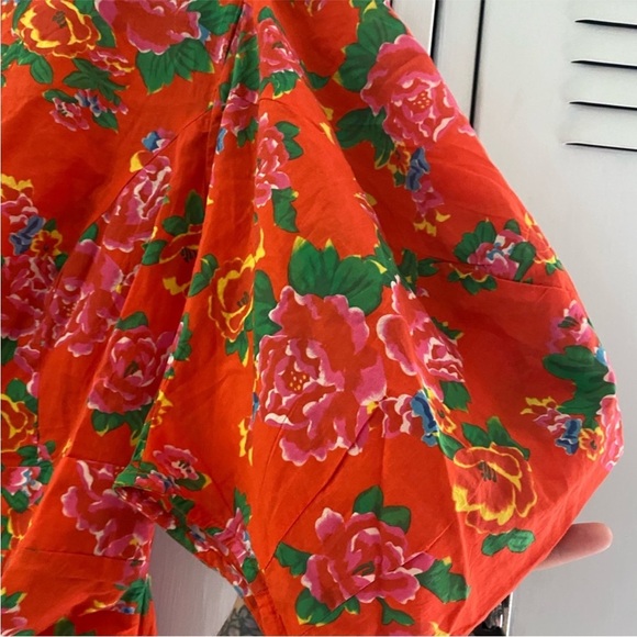 NWOT RHODE Pia Resort Red Floral Puff-Sleeve Ruched Mini Dress Size XS - Picture 16 of 16